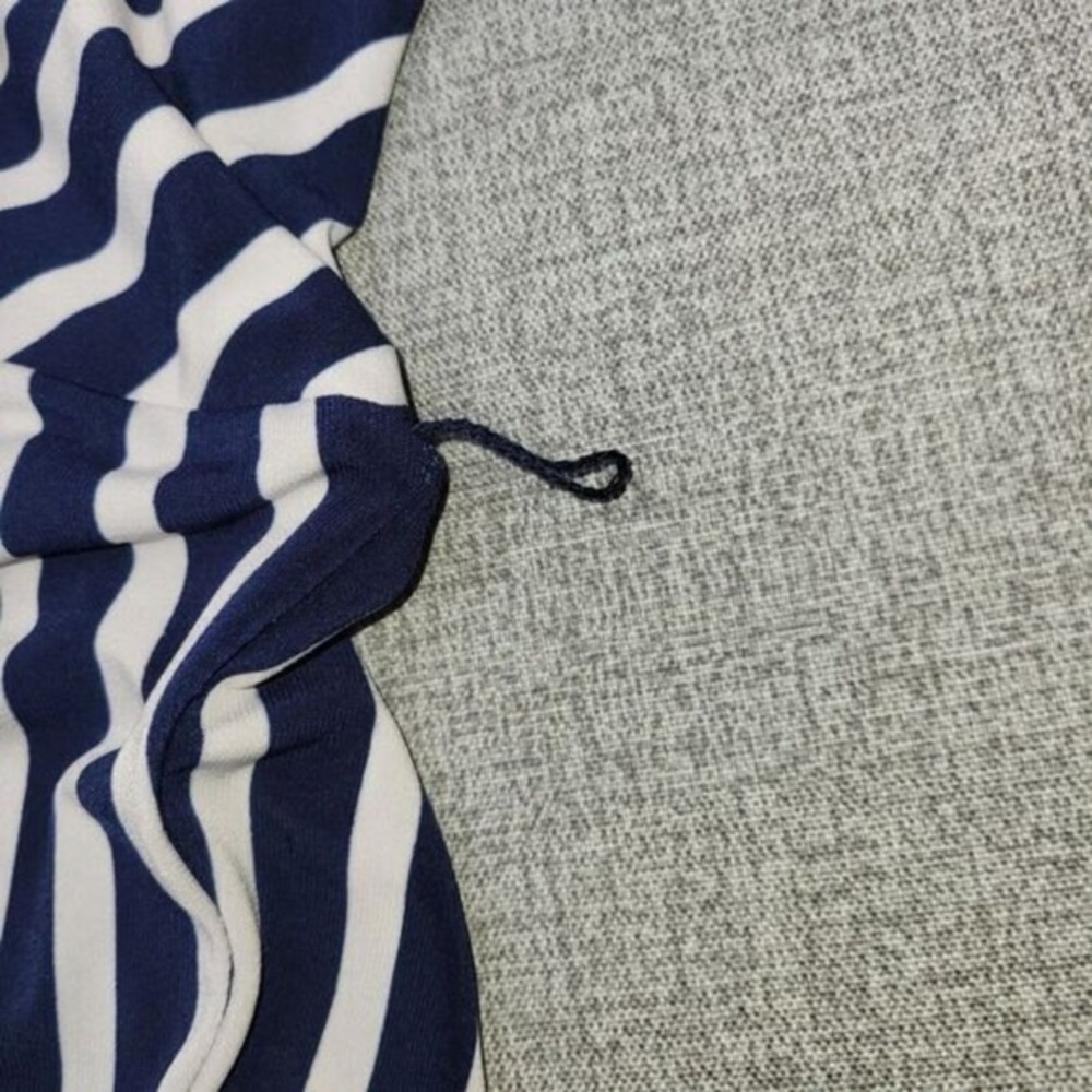 Lauren Ralph Lauren Dress XL Midi Blue White Striped Preppy Nautical V Neck - Picture 11 of 11